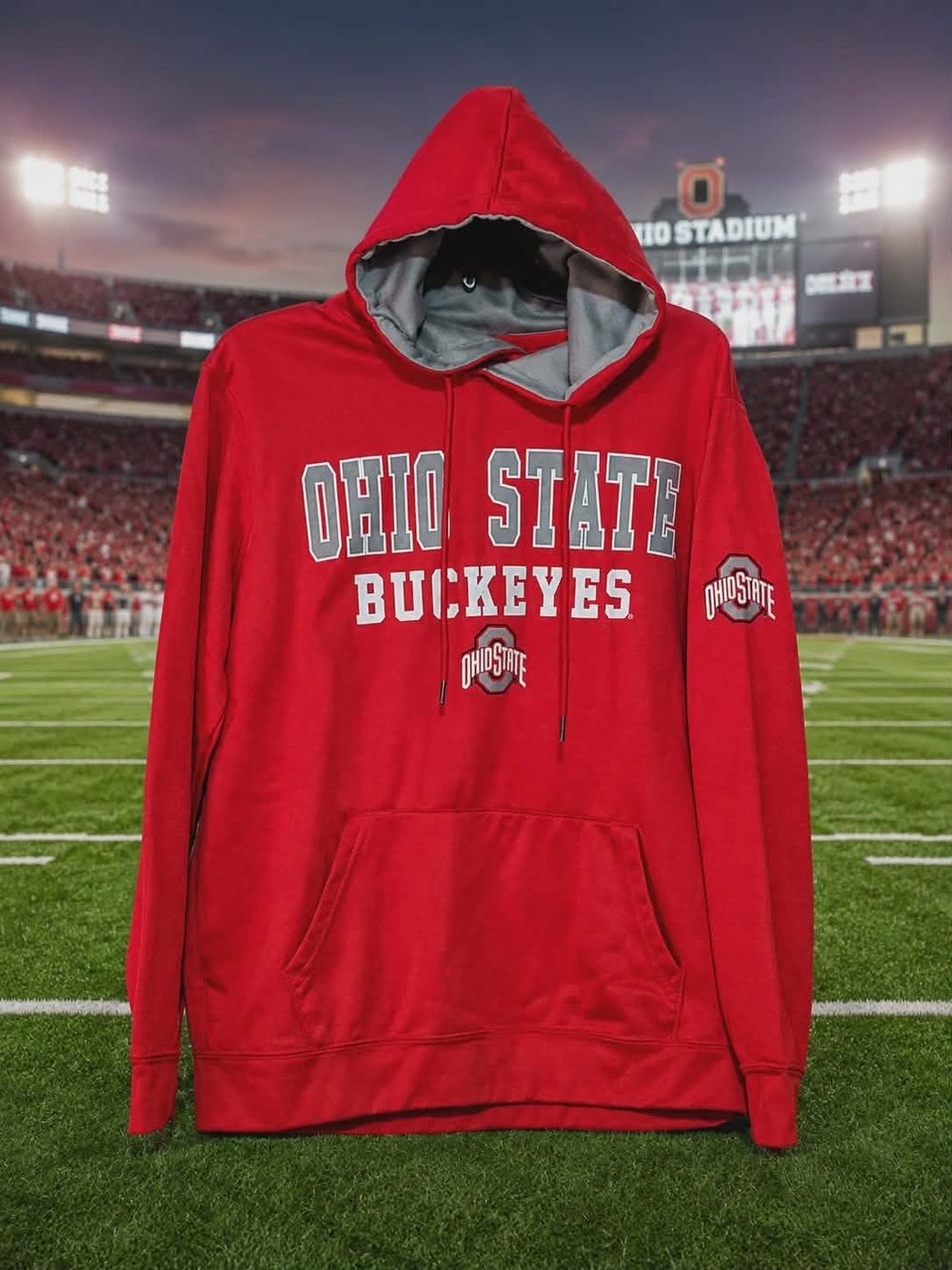Ohio State Buckeyes Hoodie Mens Medium Red Colosseum Pullover Sweatshirt EUC